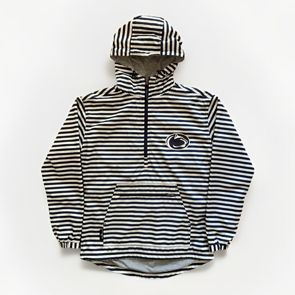 Charles River Penn State Nittany Lions Nautical Striped Anorak Rain Jacket - XXS